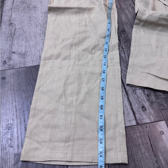 Reformation Paros Linen High Rise Cropped Pants in Oatmeal 6 Minimalist Women’s - Picture 9 of 12